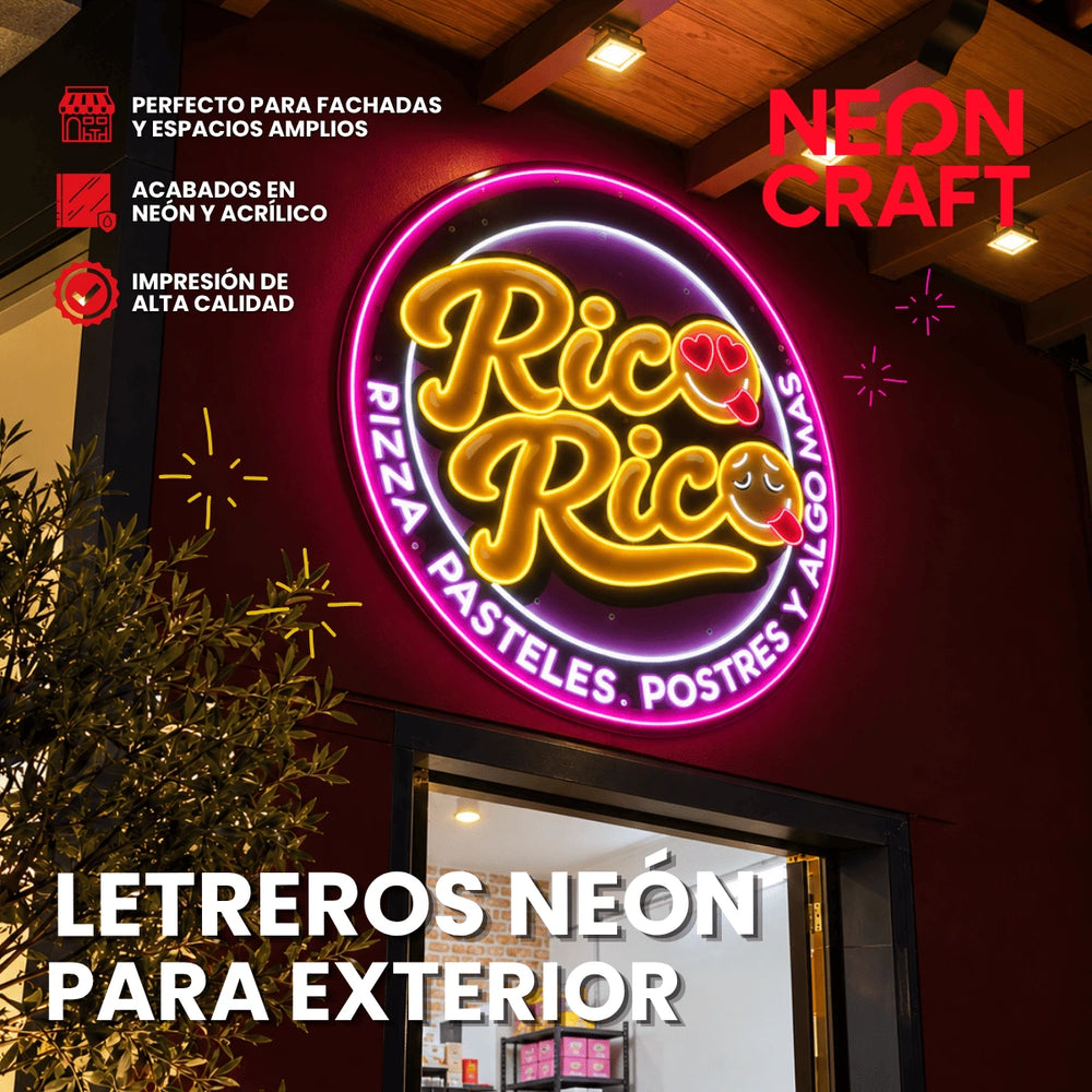 Logo neón personalizado para exterior