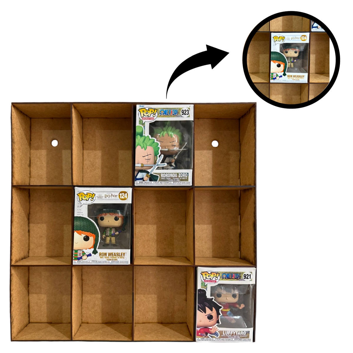 Exhibidor Organizador para Funko Pop MDF – 9 Espacios