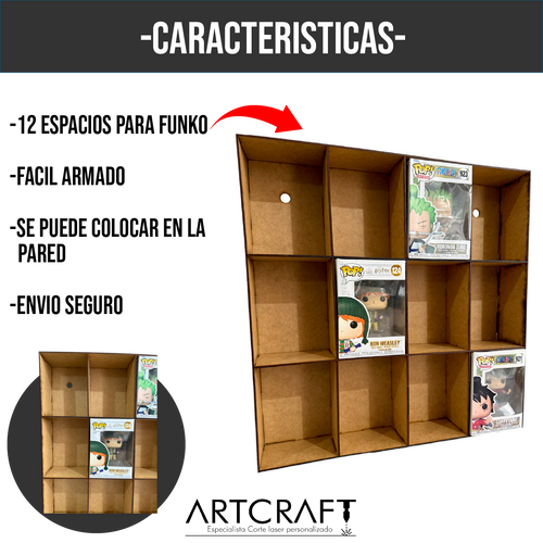 Exhibidor Organizador para Funko Pop MDF – 9 Espacios
