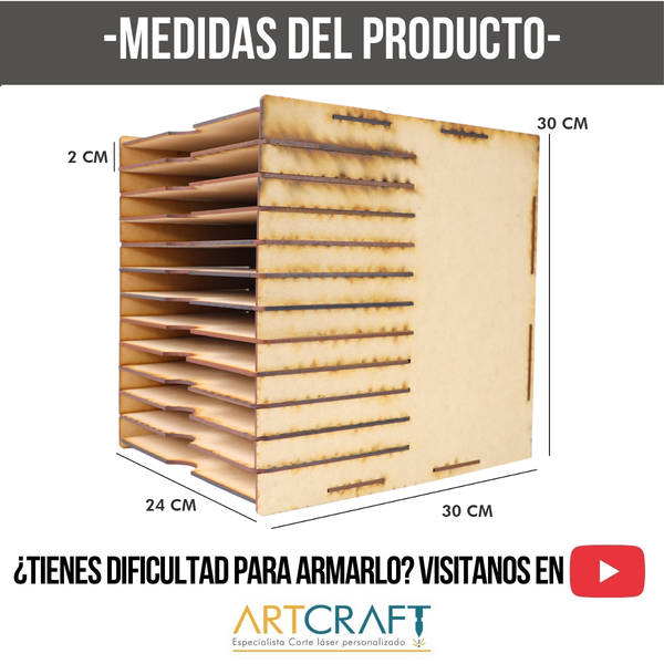 Organizador de Hojas MDF Armable para Carta y Oficio – Varios Modelos