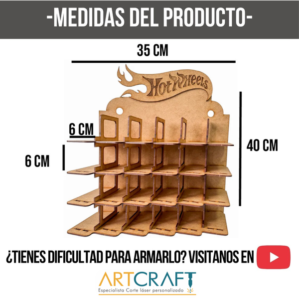 Exhibidor Organizador PARA Hot Wheels 1:64 – Varios Modelos