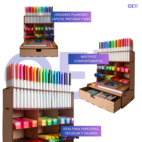 Organizador de Papleria, Plumones y Marcadores MDF – Varios Modelos