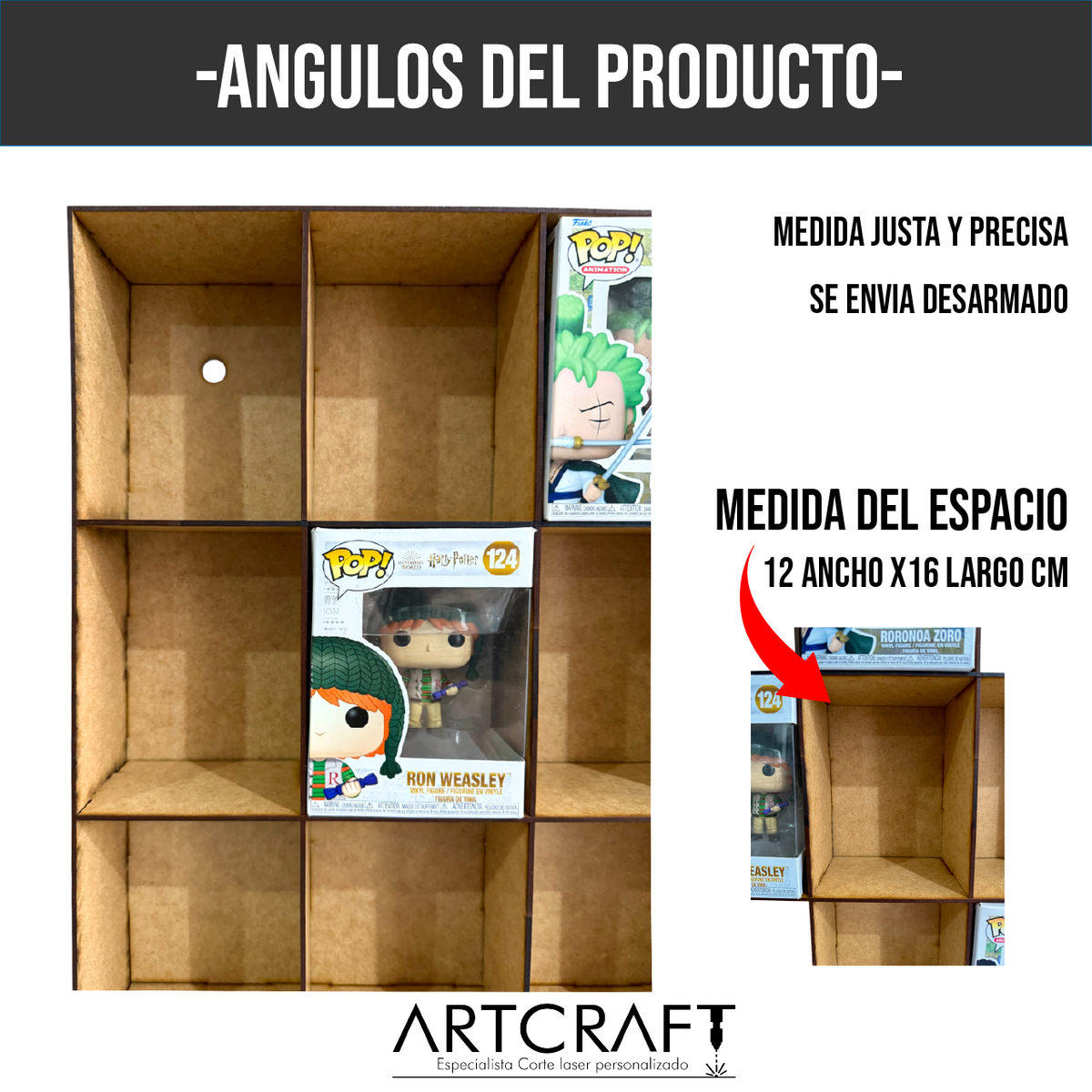 Exhibidor Organizador para Funko Pop MDF – 9 Espacios