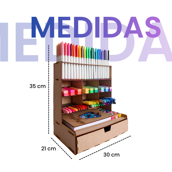 Organizador de Papleria, Plumones y Marcadores MDF – Varios Modelos