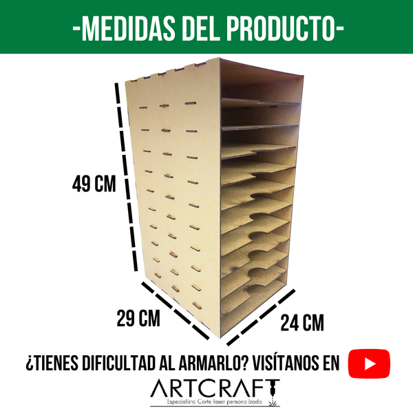 Organizador de Hojas MDF Armable para Carta y Oficio – Varios Modelos