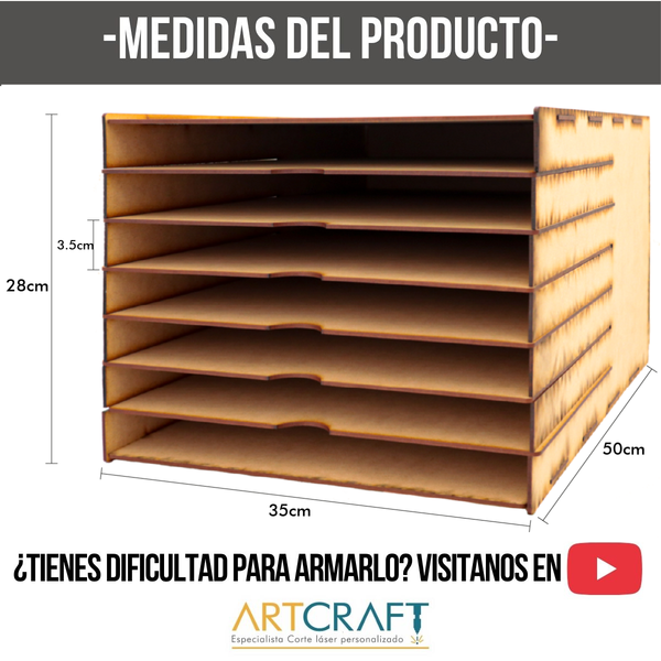 Organizador de Hojas Tabloide 13x19in MDF – varios modelos