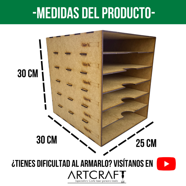 Organizador de Hojas MDF Armable para Carta y Oficio – Varios Modelos