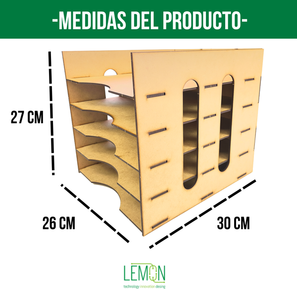 Organizador de Hojas MDF Armable para Carta y Oficio – Varios Modelos