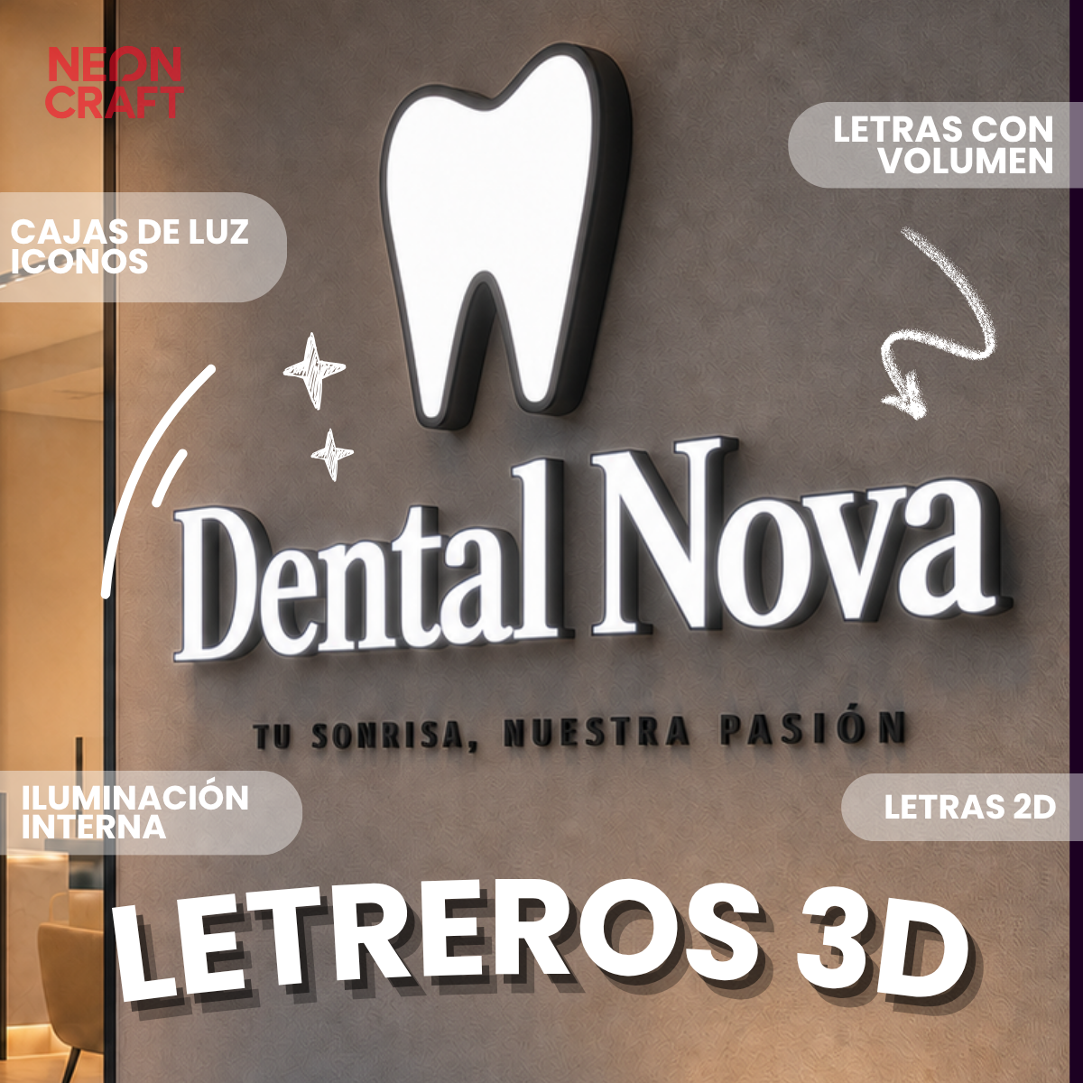 Letreros con letras 3d